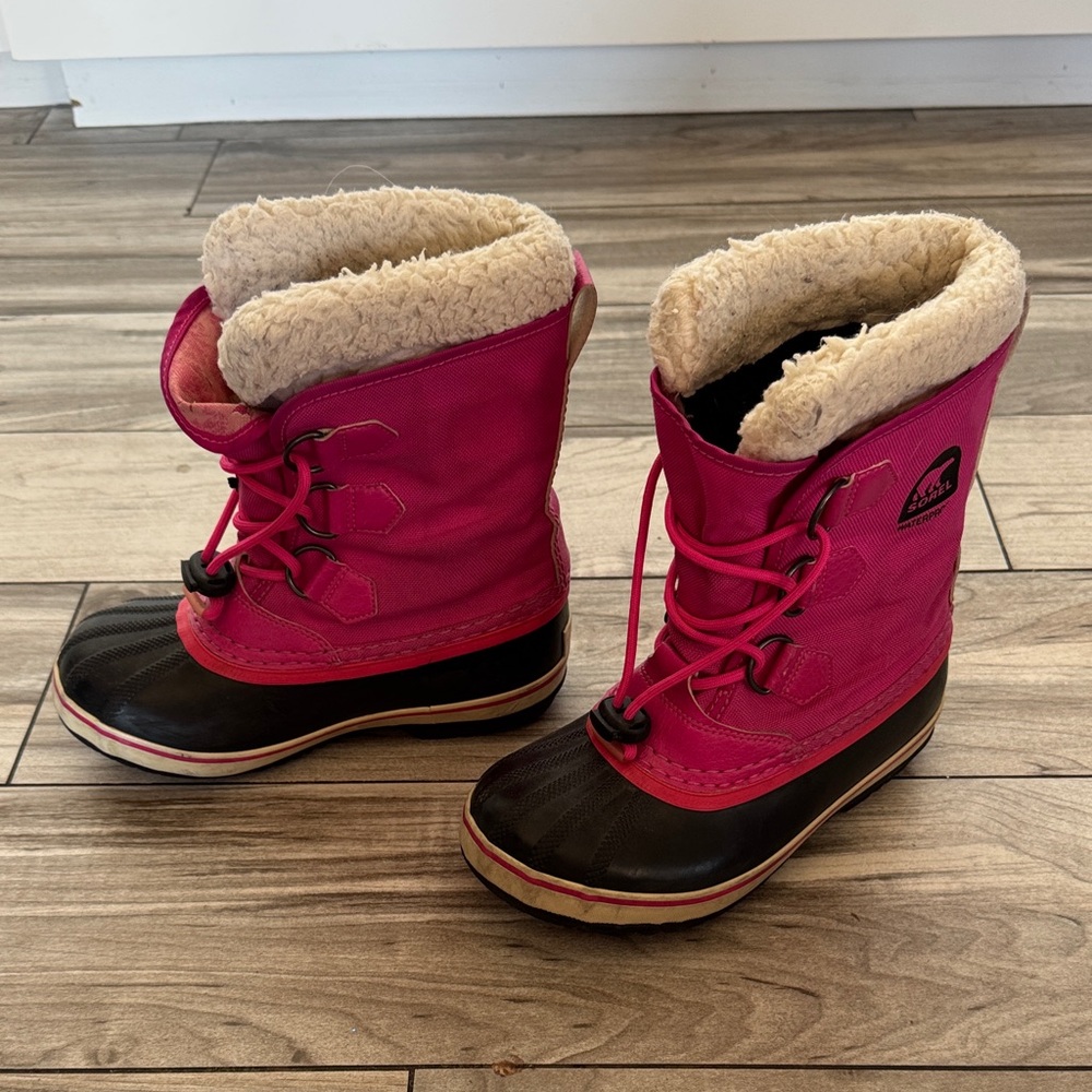 Sorel Kids Pink and Black Rain & Snow Boots